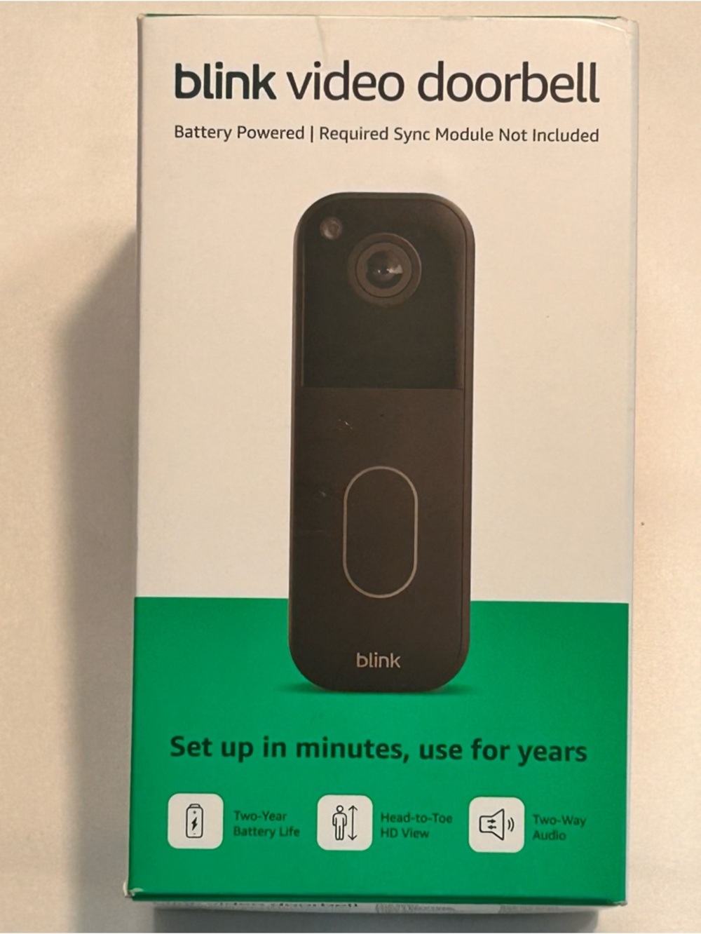 BLINK WIRELESS HOME SECURITY (BLACK) 2nd Gen VIDEO DOORBELL NEW IN SEALED BOX